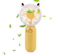 Genérico Small Handheld Fan - 15cm Pocket Fan With Light | ABS USB Rechargeable Cooling Gadget, 3-Speed Personal Desktop Fans With LED Night Fill Light For Beach Travel Festival Stroller Desk Bedroom