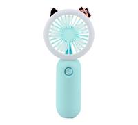 Genérico Small Handheld Fan - 15cm Pocket Fan With Light | ABS USB Rechargeable Cooling Gadget, 3-Speed Personal Desktop Fans With LED Night Fill Light For Beach Travel Festival Stroller Desk Bedroom