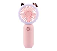 Genérico Small Handheld Fan - 15cm Pocket Fan With Light | ABS USB Rechargeable Cooling Gadget, 3-Speed Personal Desktop Fans With LED Night Fill Light For Beach Travel Festival Stroller Desk Bedroom