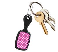 Genérico Small - Key Ring, Tiny Mirror with Folding Handle, Vanity Item for Quick Touchups, Beauty Supply Lightweight Build, Mini Brush Keychain School Backpack Use