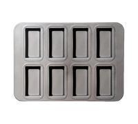 Genérico Small Loaf Pans For Baking - 8 Cavity Rectangle Meat Loaf Pan For Desserts | Carbon Steel Non-Stick Bakeware With Even Heat Distribution, Brownie Cupcake Muffin Cheesecake
