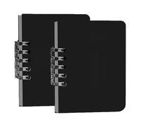 Genérico Small Notebook - 2 Piece Hard Shell Spiral Pocket Journal Set 7.3x10.3cm With Lined Pages, Mini Shorthand Notepad For Work Office Meetings School Study