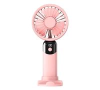 Genérico Small Pocket Fan Quiet Rechargeable Digital Display 6-Speed