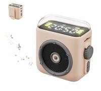 Genérico Small Portable Speaker - Magnetic Sound Box, Portable Wireless Speaker with Back Clip, Retro Mini,for Study Room Car Picnic Party Travel (Beige)
