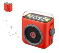 Genérico Small Portable Speaker - Magnetic Sound Box, Portable Wireless Speaker with Back Clip, Retro Mini,for Study Room Car Picnic Party Travel (Red)