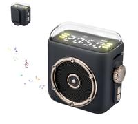 Genérico Small Portable Speaker - Magnetic Sound Box, Portable Wireless Speaker with Back Clip, Retro Mini,for Study Room Car Picnic Party Travel (Dark Gray)