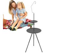 Genérico Small Round Folding Table, Lightweight Folding Round Tables for Camping, Compact Garden Picnic Supplies, Portable Beach and Camp Accessories, Perfect for Outdoor and Indoor Use