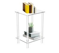 Genérico Small Side Table, Transparent Acrylic Table, 11.81x9.84x21.65in Tall Narrow Design, Multi Functional Shelf, Modern Tables For Living Room, Bedroom, Bathroom, Hotel, Dormitory, Apartment