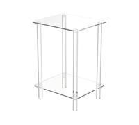 Genérico Small Side Table, Transparent Acrylic Tall End Tables, Space-Saving Multi-Functional Shelf Organizer for Hotel, Dorm, Apartment, Bathroom, Living Room, Rental, Transparent