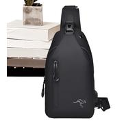 Genérico Small Sling Bag | 16x7x30cm Pragmatic Design Casual Daily Shoulder Men Chest Bag | Handbags & Shoulder Bags | Lightweight Men Sling Backpack With USB Charging Port For Phone, Cash, Cards