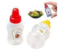 Genérico Small Squeeze Bottles - Travel Friendly Condiment Containers for Cooking Serving | Transparent with Leak Proof Lid, Handy Kitchen Accessory Supporting BBQs, Parties Meal Prep 2.56 in