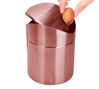 Genérico Small Trash Can with Swing Lid Brushed Stainless Steel Garbage Bin