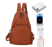 Generico Small Travel Bag - Mens Sling Bag, Small Backpacks for Men, Travel Sling Backpack Lightweight Chest Tote BagS, Lightweight Changeable Shoulder BagS for Shopping Wallets, Cross Body, naranja