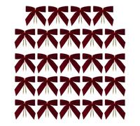 Genérico Small Velvet Christmas Bows - 24 Pieces Seasonal Decoration Ornament, Holiday Tie Bows | Decorative Velvet Tree Accessories For Indoor Outdoor Crafts Wedding Home Wreath Party Gift Bag