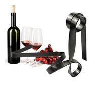 Genérico Small Wine Rack, Floating Wine Holder, Metal Ribbon Shape Whiskey Organizer, Compact Housewarming Gift, Modern Liquor Frame for Home, Counter or Bar Space