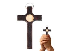 Genérico Small Wooden Crosses, Christian Desk Decor, Pocket Cross Keychain Accessories, Mini Faith Keepsake Ornament, Lightweight Religious Gift, for Women Men Kids Teen Home Office Car Travel Party
