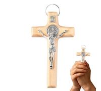 Genérico Small Wooden Crosses | With Ring Wooden Religious Figurines - Compact Small Crosses For Pocket Prayers,Timeless For Women Men Kids Teen Home Decor Office School Car Travel Party Housewarming