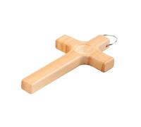 Genérico Small Wooden Crosses - Wooden Mini Cross Keychain | Religious Cross Charms With Metal Ring | Christian Pocket Prayer Pendant | Hand Polished Faith Decor | For Men Women
