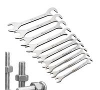 Genérico Small Wrench Set - 10 Pieces Furniture Repair Tool | Slim Spanner Wrench Set | For Technicians Mechanics Plumbers Cars Bicycle Motorcycle Electronics Furniture Travel Office Hiking
