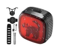 Genérico Smart Brake Sensing Bike Tail Light 3.9x3.9x2cm 100g | 400mAh USB C Rechargeable IPX5 Waterproof | Auto On Off Rear Safety Lamp For Cycling Night