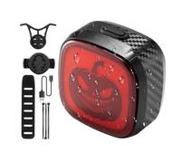 Genérico Smart Brake Sensing Bike Tail Light 3.9x3.9x2cm 100g | 400mAh USB C Rechargeable IPX5 Waterproof | Auto On Off Rear Safety Lamp For Cycling Night