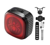 Genérico Smart Brake Sensing Bike Tail Light 3.9x3.9x2cm 100g | 400mAh USB C Rechargeable IPX5 Waterproof | Auto On Off Rear Safety Lamp For Cycling Night