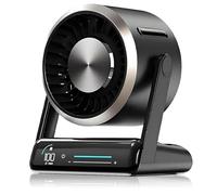Genérico Smart Digital Display Touch Desktop Fan, 120° Adjustable Head Tilt, With LED Display, Touch Control Desk Quiet Fans, for Office, Kitchen, Bedroom (Black)