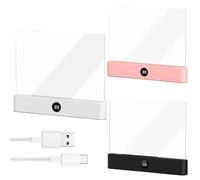 Genérico Smart LED Book Light, Rechargeable LED Clear Full Page Reading Light 3 Colors & Timer, Dimmable Clear Flat Reading Light, Student Reading Lamp Book Light Gifts for Readers Women Men (Black)