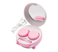 Genérico Smart Lens Case - Eye Contact Box for Daily Outdoor School | ABS with Built-in Mirror, Rechargeable Tweezer Tool, Compact Cleaning Storage, Men Women Student Accessory