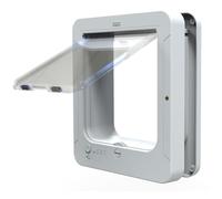 Genérico Smart Microchip Cat Door, RFID Collar Control, Weatherproof Seal, 4 Modes Remote, Easy Install, 7.7x8.3 Inch Opening, Quiet Flip Design for Pets