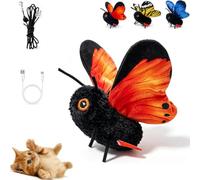 Genérico Smart Sensing Flapping Butterfly Toy Interactive Cat, Interactive Fluttering Pet Toy, Encourages Chasing, Realistic Appearance, USB Charging, Motion-Activated with Flapping Wings (Orange)