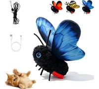 Genérico Smart Sensing Flapping Butterfly Toy Interactive Cat, Interactive Fluttering Pet Toy, Encourages Chasing, Realistic Appearance, USB Charging, Motion-Activated with Flapping Wings (Blue)