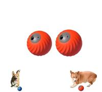 Genérico Smart Touch Interactive Dog Toy with Fruit Braided Cover, Automatic Rolling + Feeding, Suitable for Small/Medium Dogs Safe and Durable (2PCs*Orange)