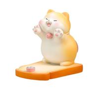 Genérico Smartphone Holder - Cat Figurine Desk Accessory, Resin Tablet Stand, Decorative Desktop Companion, Reliable Grip, Practical Device for Video Calls, Meetings and Media Viewing, 9x8.3x6cm