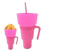 Genérico Snack and Drink Combo Cup, 1000ml Stadium Tumbler 2 En 1 Para Palomitas De Maíz, Dulces, Papas Fritas Y Otros Refrigerios, Recipiente Para Bebidas Con Pajita, Ver Películas Y Deportes