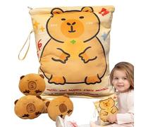 Genérico Snack Bag for Kids | Capybara Animal Plush Snack Bag - Huggable Soft Pendant with 4 Cute Dolls for Picnic School Chips Candy Fudge Chocolate Boys Girls
