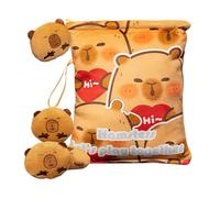 Genérico Snack Bags for Kids, Capybara Plush Snack Holder, PP Cotton Material, Stuffed Pillow with 4 Mini Dolls, Soft Cushion Design, Hugging Toy, Home Decor Travel Use, 18 x 20 cm, 1 set, a, Se