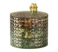 Generico Snack bandeja con tapa, contenedor para aperitivos, Snack Snack Snack giratorio de 3 niveles Candy Box | Platos de servicio de gran capacidad de lujo para nueces y fiestas