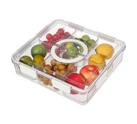 Genérico Snack Container - Divided Box, Clear Food Organizer, 5.51x3.94x2.36 inches Lidded Storage Compartment | Multi Section Dry Fruit Container, Kitchen Biscuits Sweets Organizer Use