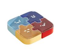 Genérico Snack Containers - 4 Grid Detachable Puzzle Tray, Candy Box Snacks Tray with Lid, Modular Interlocking Design, Controlled Portioned Serving, Cute Food Organizer, Perfect for Desserts