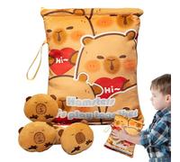 Genérico Snack Pouch - Plush Capybara Doll Snack Pouch,Huggable Soft Pendant with 4 Cute Dolls for Picnic School Chips Candy Fudge Chocolate Boys Girls