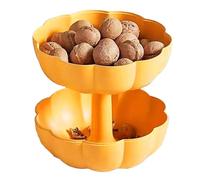 Genérico Snack Stand - 7.09in Candy Bowl | Pumpkin Snack Tray For Fruits Nuts And Candies | 3-Tier Divided Holiday Food Display Holder, Odorless PP Serving Platter For Halloween Decor Party