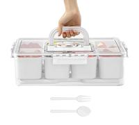 Generico Snack Tray - 12,6 x 9,84 x 3,7 Inches, Cooling Snack Container Divided Serving Tray | Reusable Platter 8-Compartment For Hiking School Party Lunch Students Camping