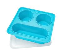 Genérico Snack Tray, Divided Serving Tray, 3 Compartments, Reutilizable Silicone Design, 420 ml Portion-Control Food Organizer, Ideal para Camping Picnic Parties Travel Kids, 6,1 x 5,39 x 1,81