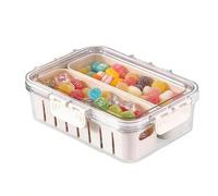 Genérico Snackle Box - 24x17cm Portable Snack Boxes, Divided Serving Tray, Portable Veggie Charcuterie Container, Travel Snack Box For Work Camping School Picnic Gathering Refrigerator Pantry