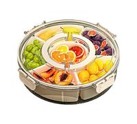 Genérico Snackle Box, 360° Rotatable Airtight Snack Storage Platter, Multi Compartment Container Serving Tray for Nuts, Fruits, and Snacks, Durable Food Organizer, for Home Freezer Outdoor Picnic