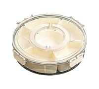 Genérico Snackle Box - 360 Rotatable Airtight Storage Platter, Compartment Container Tray with Twist Lock Lid & Separate Sections for Food Fruit Cookie Nut Home Freezer Outdoor Picnic Camping Travel