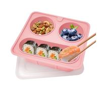 Genérico Snackle Box Container, 420 ml 3 Compartment Silicone Airtight Lunch Box, Reutilizable Snack Containers with Lids for Food, Chocolate, Fruta, School, Office, Outdoor, Travel, Camping, and