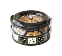 Generico Snacks Box - Snack Box Container | Rotating Wide Mouth Stackable | Containers For Family | Grid Snack Boxs For Students, Adults, Men, Women, Kitchen, Home, Indoor, Office, Party