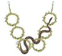 Genérico Snake Climbing Chain - Realistic Perch Rope Enrichment Toy Reptile Terrarium Cage Decor Habitat Ring Shaped Climbing Playground with Rope and Leaf